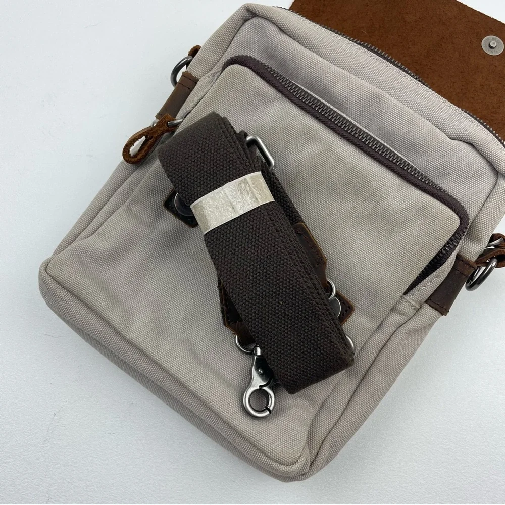 United Leather Small Messenger Bag With Leather Cover NEW